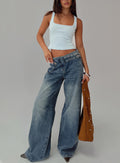 Paltrow Cargo Jeans Mid Blue Wash