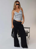 Baccarat Belted Denim Pant Black