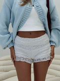Lunaline Lace Micro Shorts White