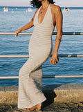 Lolanie Halter Maxi Dress White