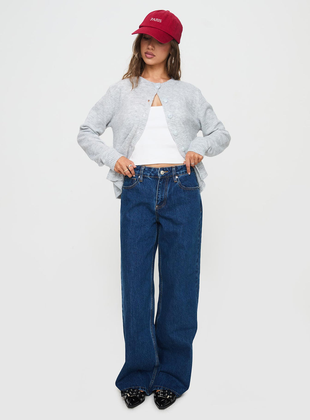 Shima Low Rise Slouch Jeans Mid Wash