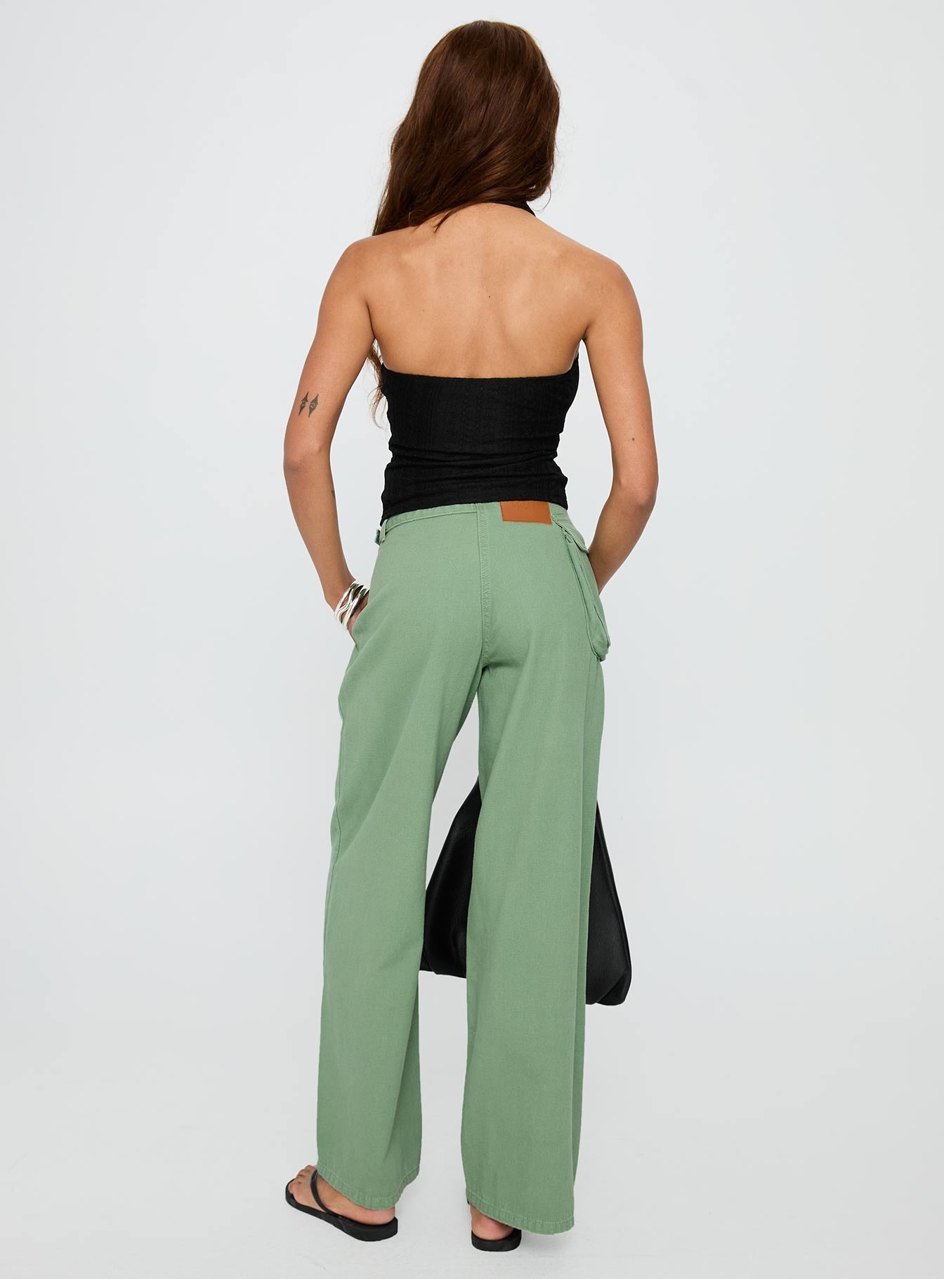 Mercadi Cargo Straight Leg Jeans Green