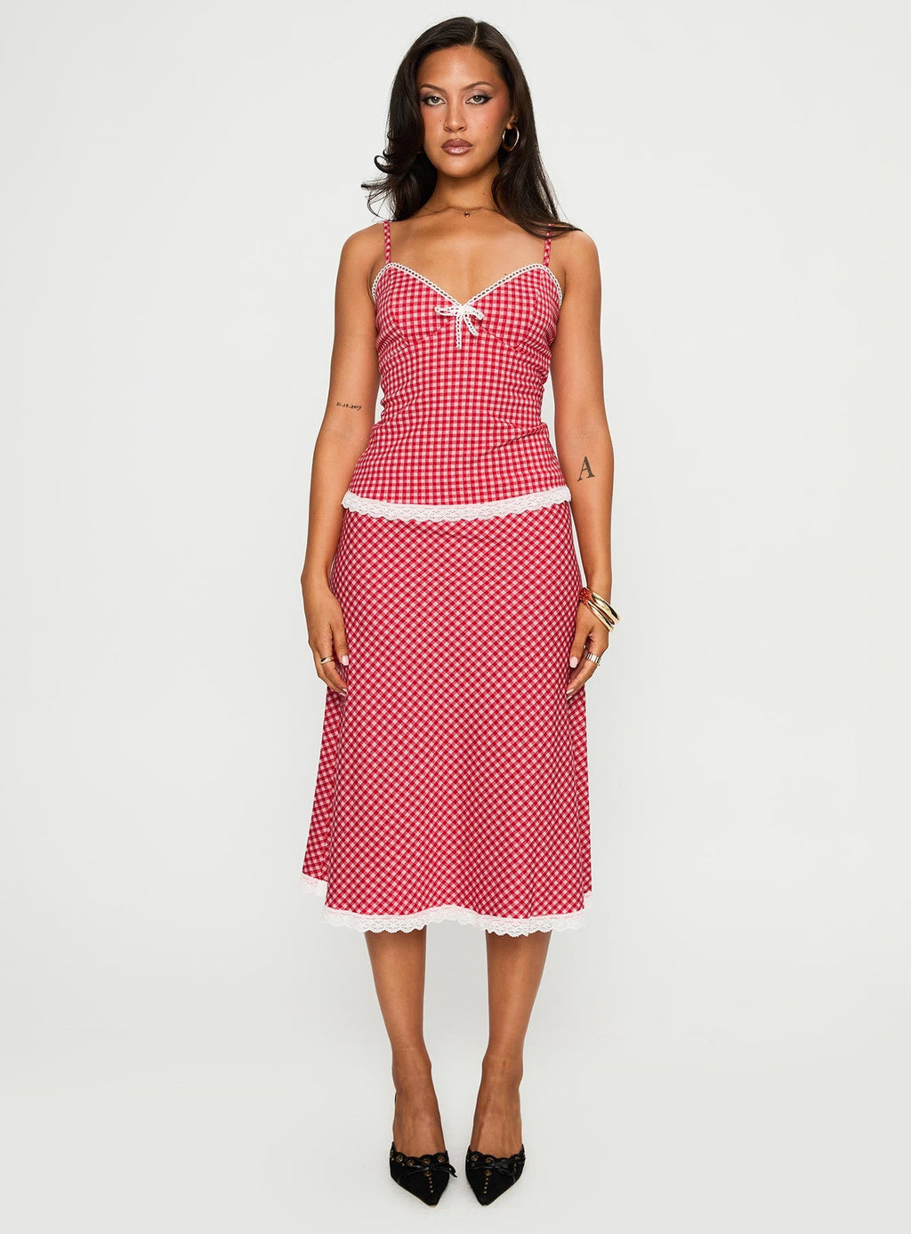 Love In London Set Red Check