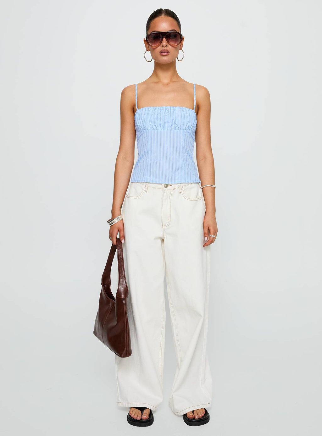 Isolabella Top Blue Stripe