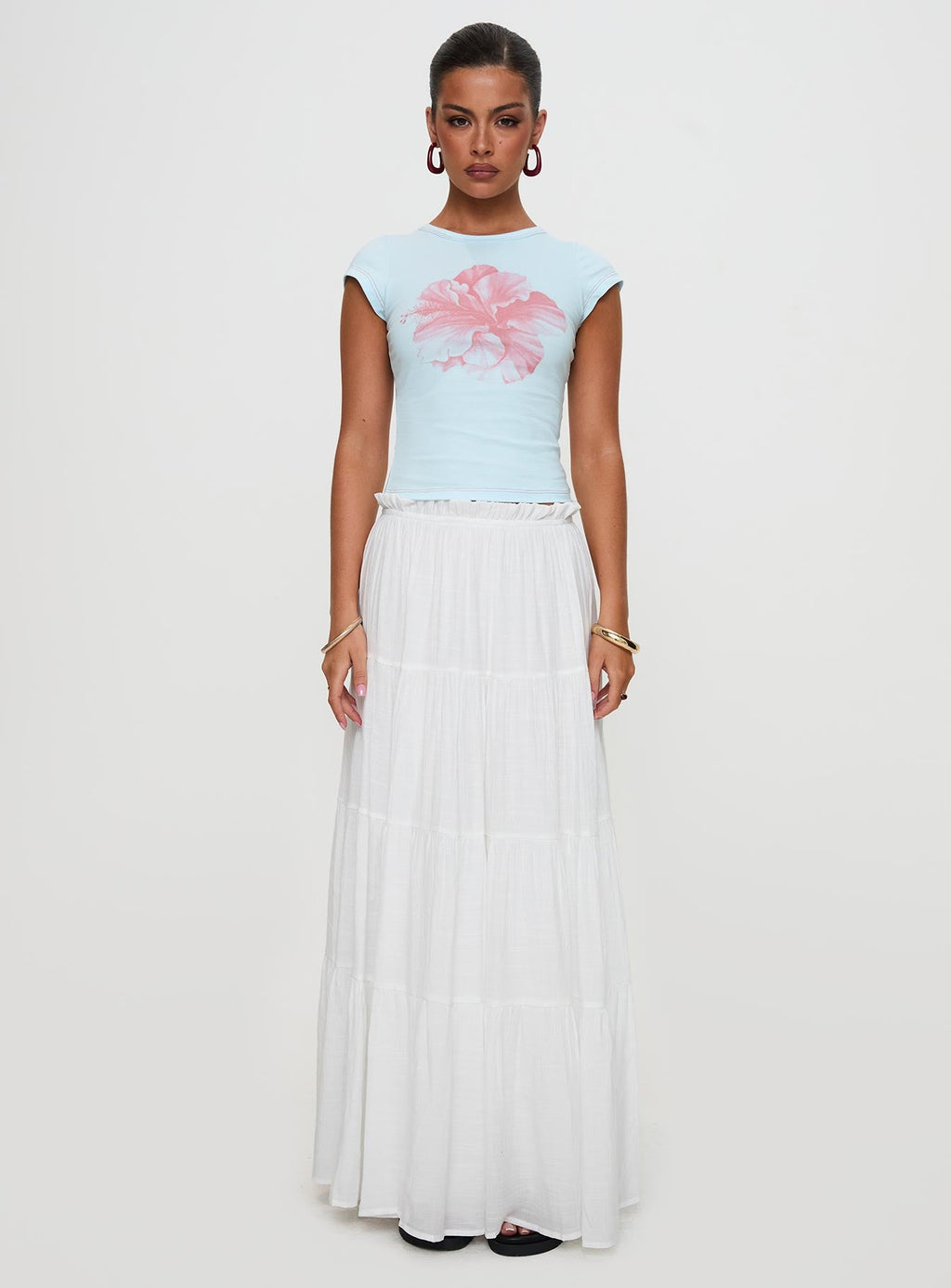 Owenz Hibiscus Baby Tee Blue