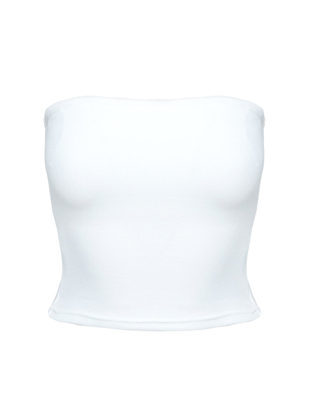 Baseline Strapless Rib Top White