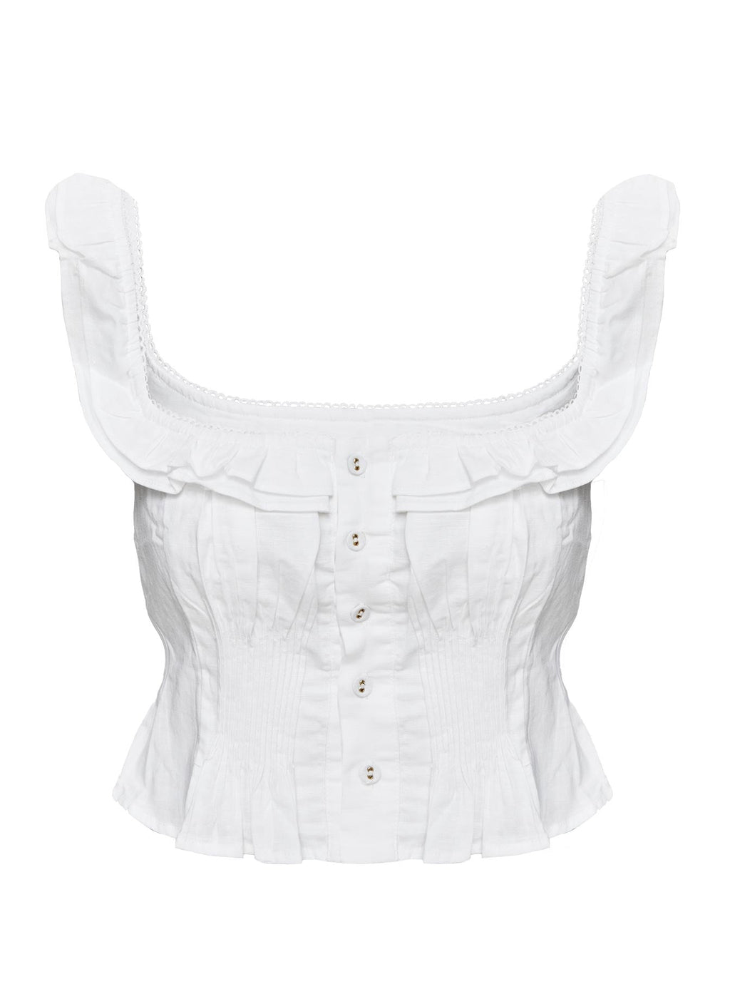 Isadoria Frill Top White Curve