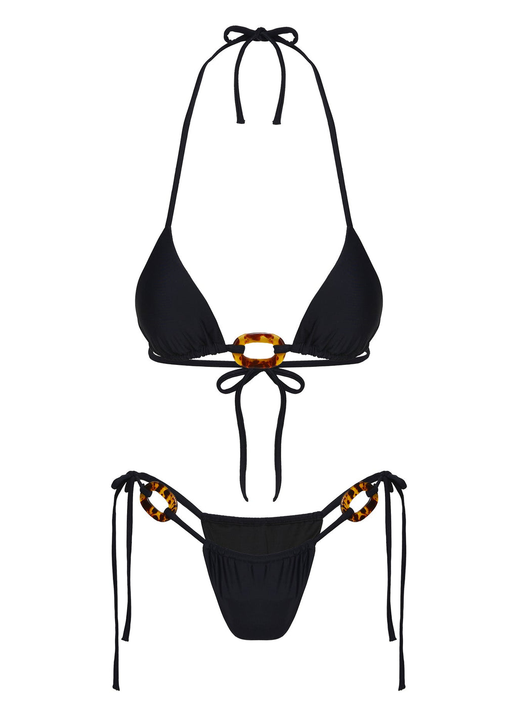 Jenner Tie Side Bikini Bottoms Black