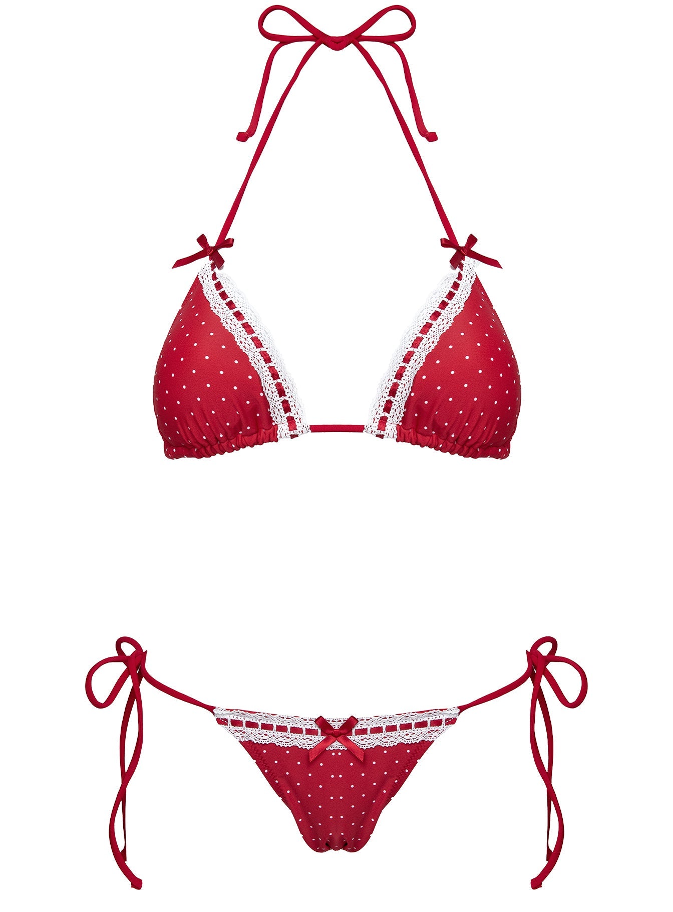 Crispy Bikini Bottoms Red Polka