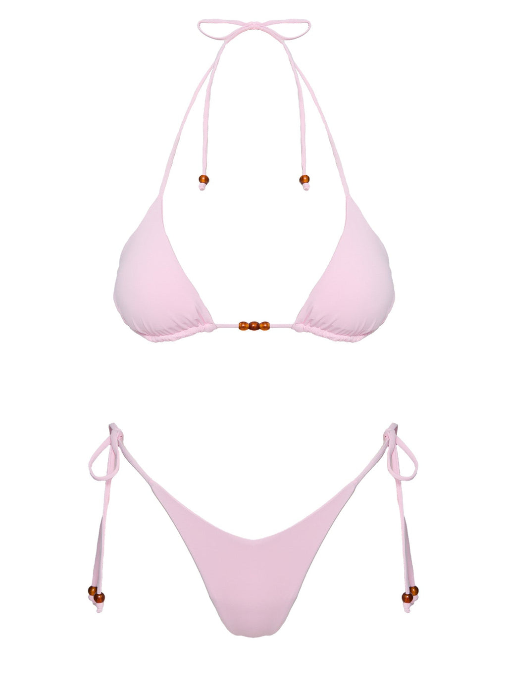 Nevaeh Beaded Triangle Bikini Top Pink